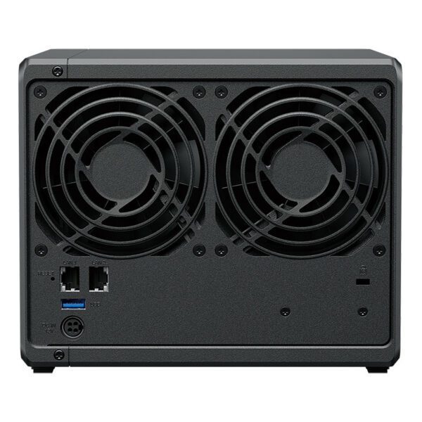 Synology DiskStation DS423+ vue de derrière avec deux ports Ethernet Lan et un port USB 3.1