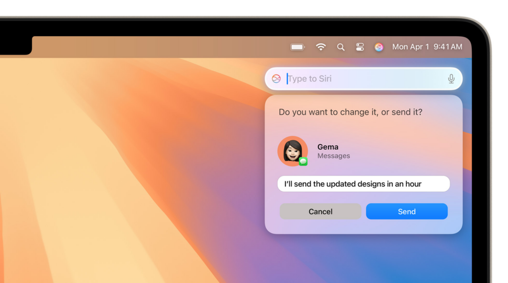 Apple inteligence Macbook Air M4 Siri